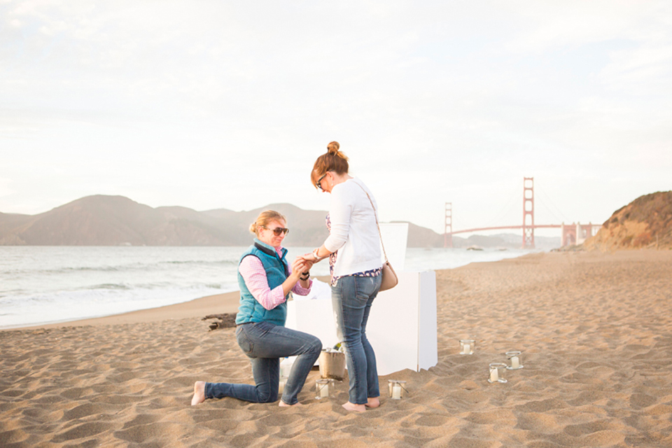 Same Sex Marriage Proposal Photographer Baker Beach San Francisco Ca